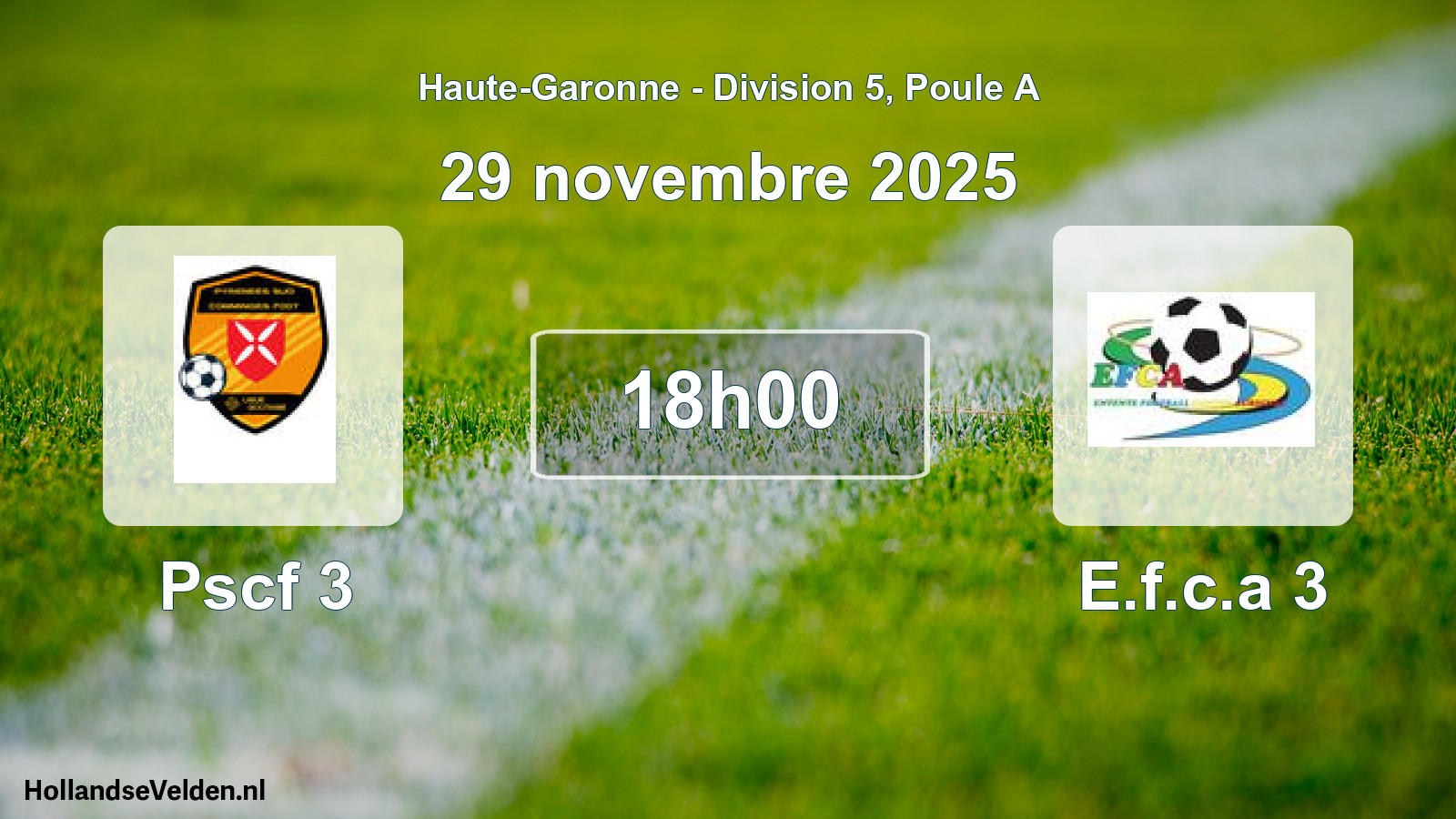 Match programmé: Pscf 3 - E.f.c.a 3 (29 novembre 2025)