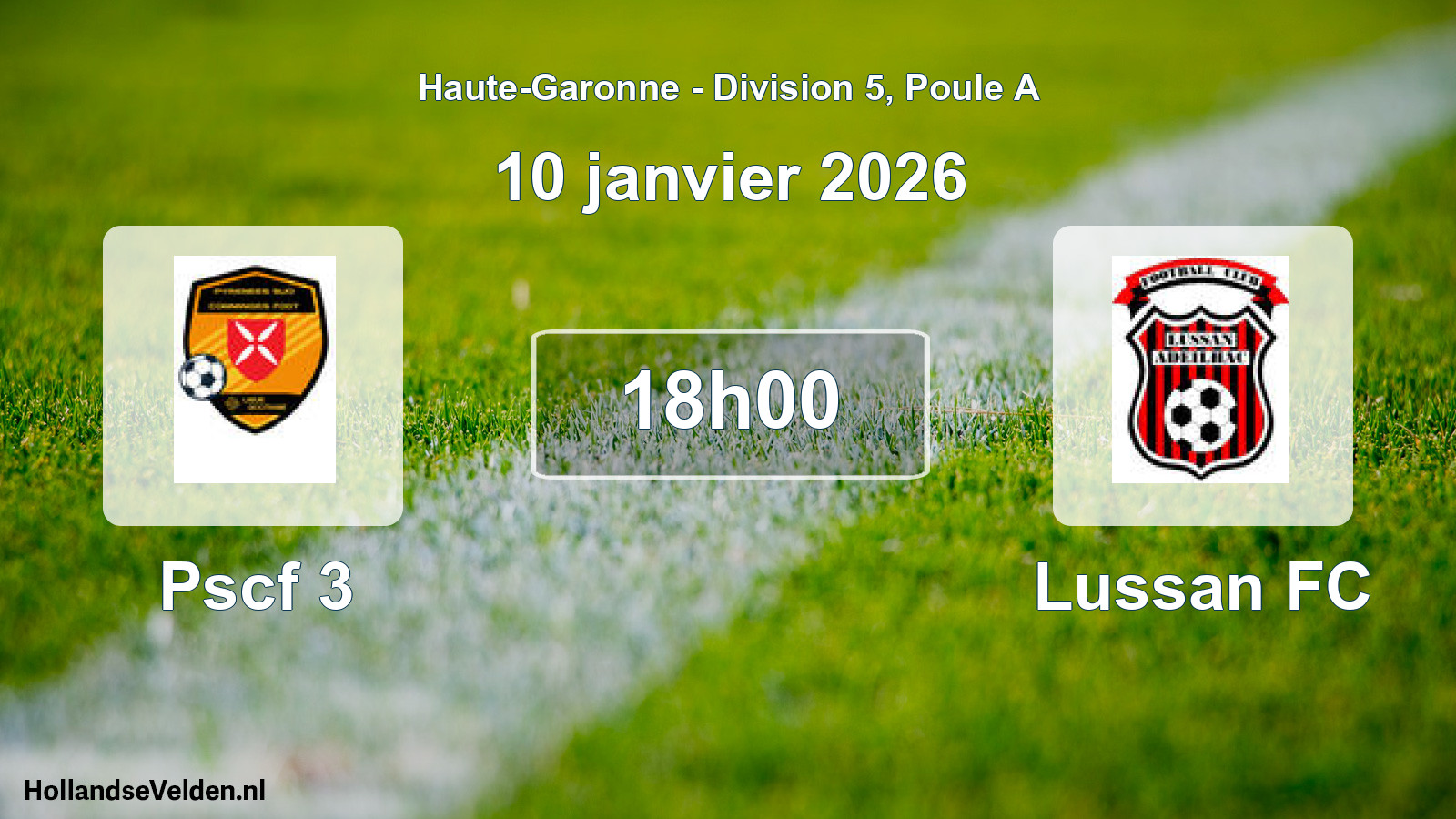 Match programmé: Pscf 3 - Lussan FC (10 janvier 2026)