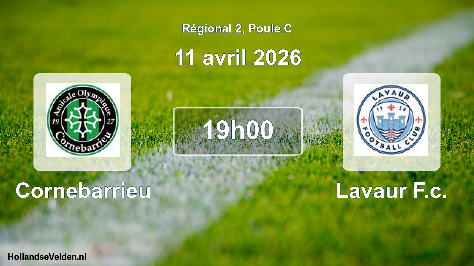Geplande wedstrijd: Cornebarrieu - Lavaur F.c. (11 avril 2026)