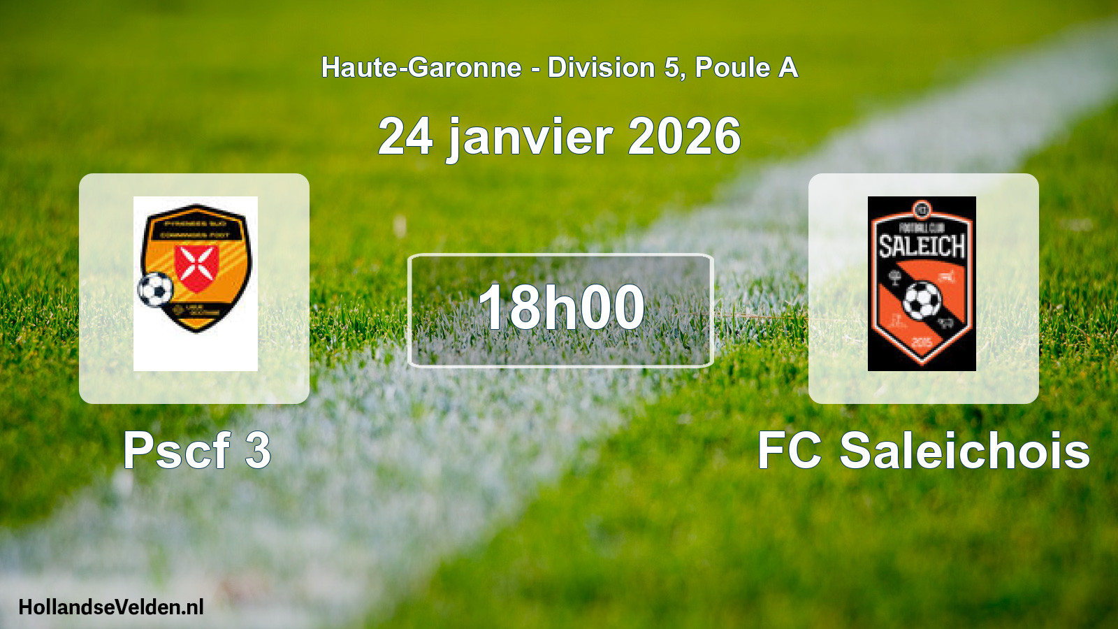 Match programmé: Pscf 3 - FC Saleichois (24 janvier 2026)