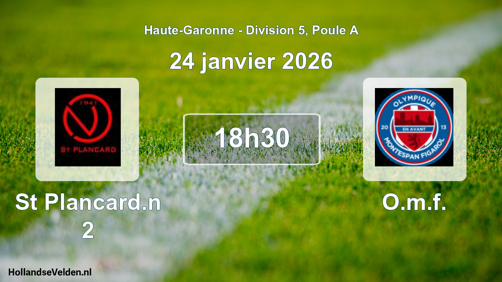 Match programmé: St Plancard.n 2 - O.m.f. (24 janvier 2026)