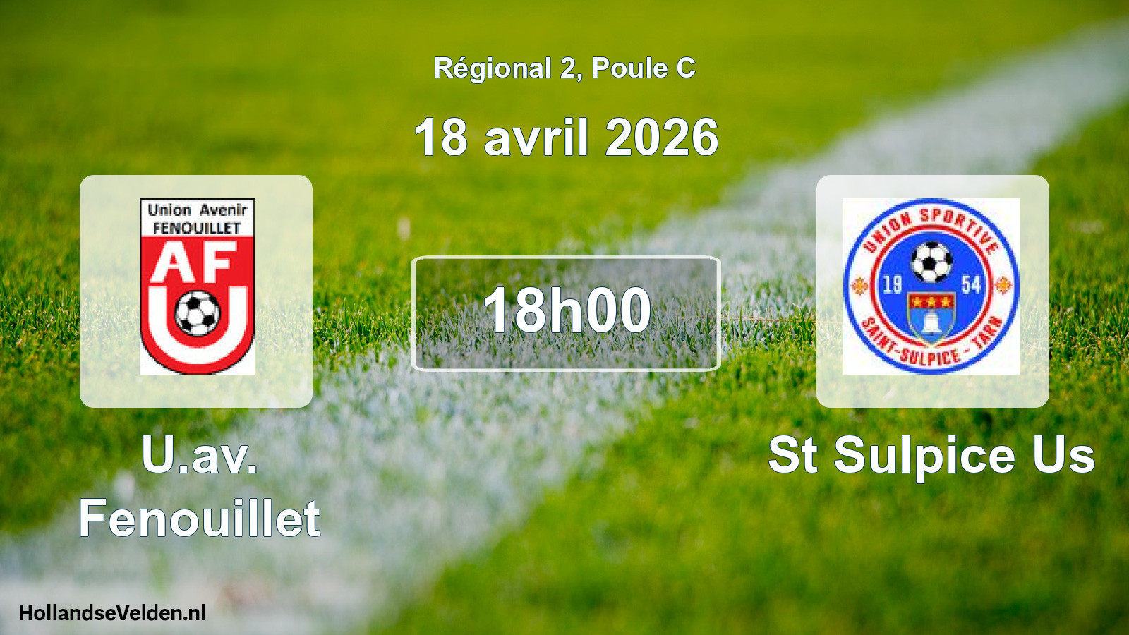 Geplande wedstrijd: U.av. Fenouillet - St Sulpice Us (18 april 2026)