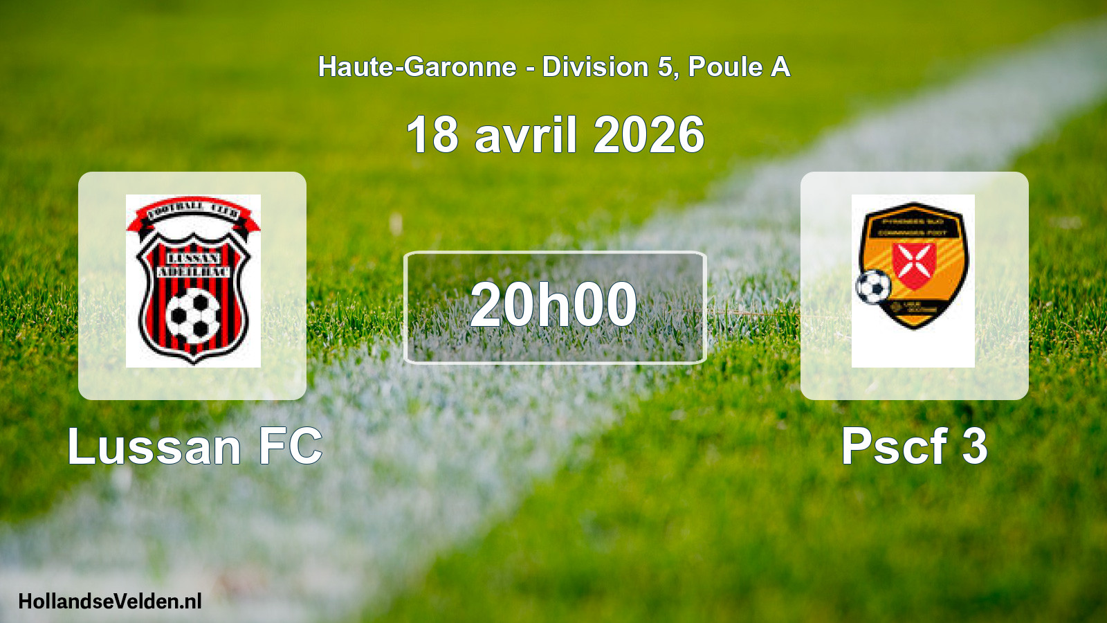 Match programmé: Lussan FC - Pscf 3 (18 avril 2026)