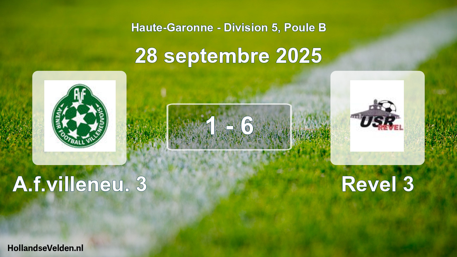 Match joué: A.f.villeneu. 3 - Revel 3 1 - 6 (28 septembre 2025)