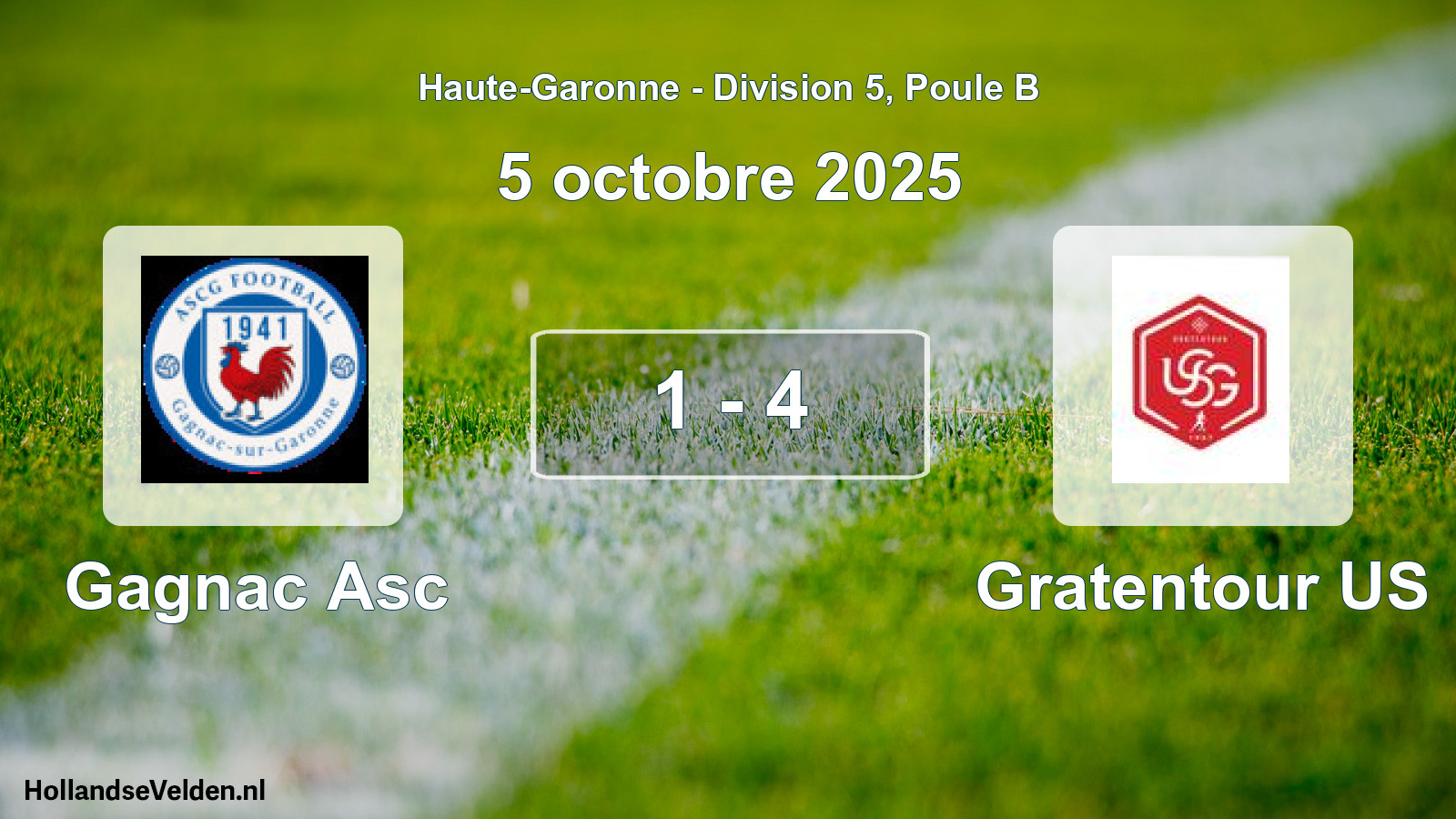 Total number of matches played: Gagnac Asc - Gratentour US 1 - 4 (5 October 2025)