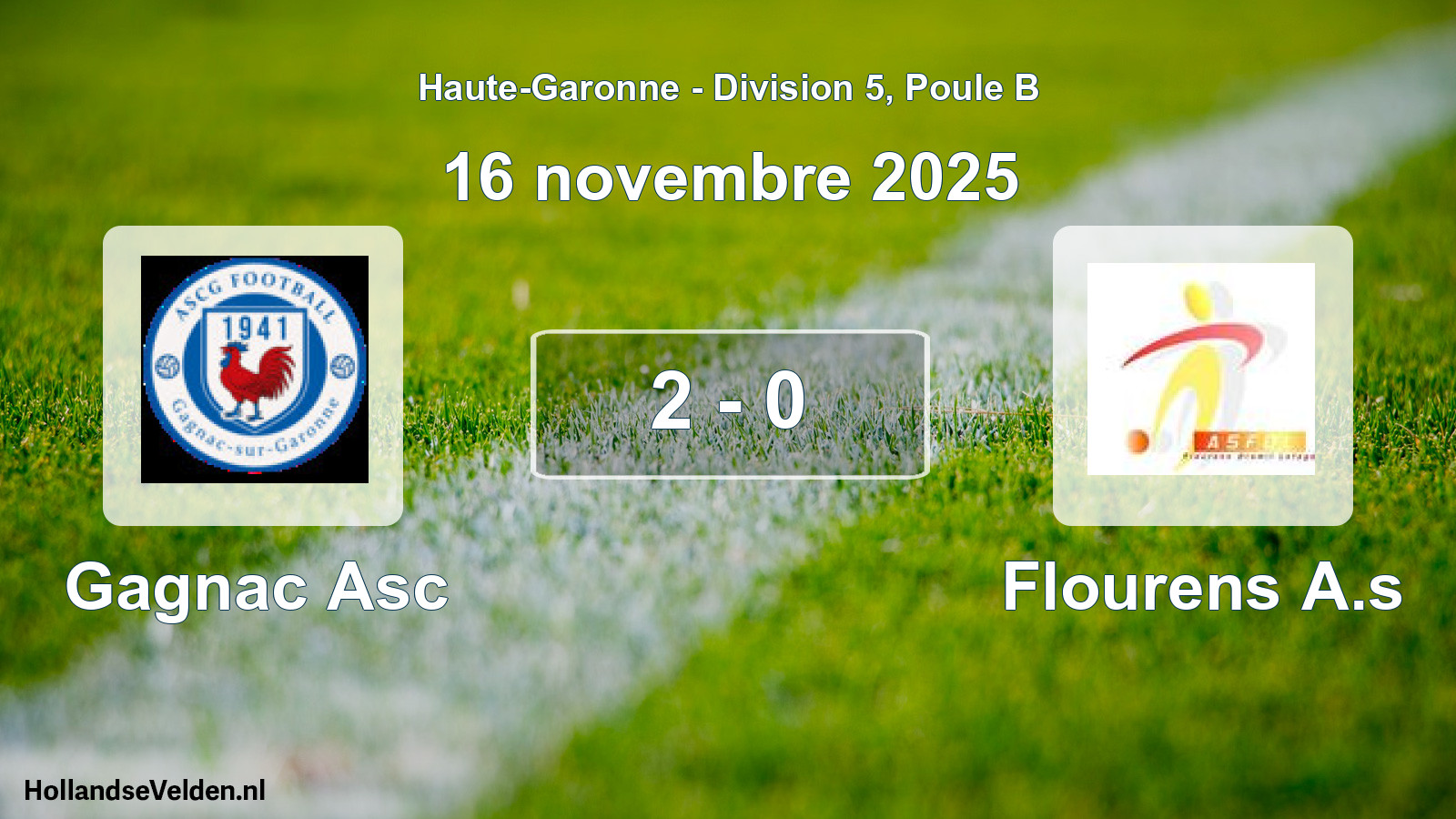 Total number of matches played: Gagnac Asc - Flourens A.s 2 - 0 (16 November 2025)