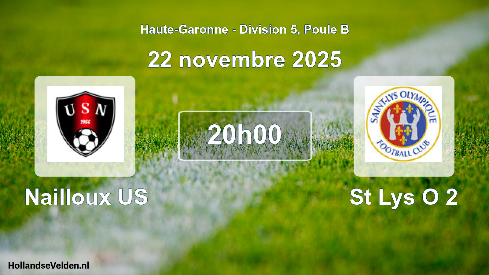 Match programmé: Nailloux US - St Lys O 2 (22 novembre 2025)