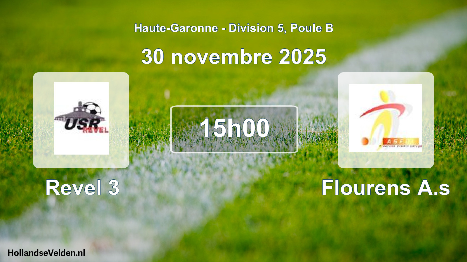 Match programmé: Revel 3 - Flourens A.s (30 novembre 2025)