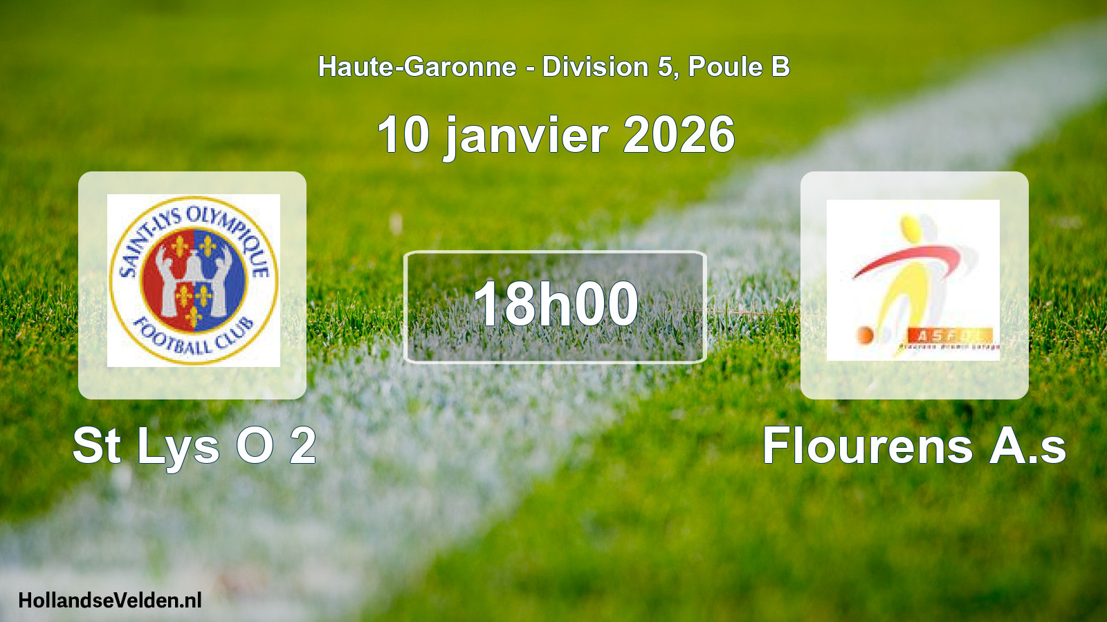 Match programmé: St Lys O 2 - Flourens A.s (10 janvier 2026)