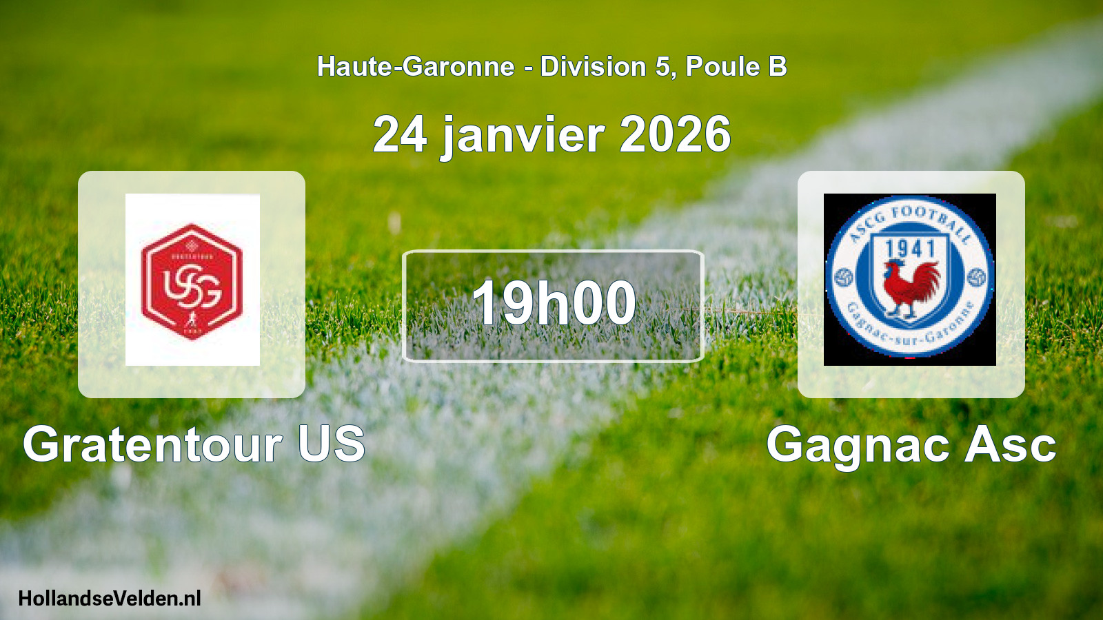 Match programmé: Gratentour US - Gagnac Asc (24 janvier 2026)