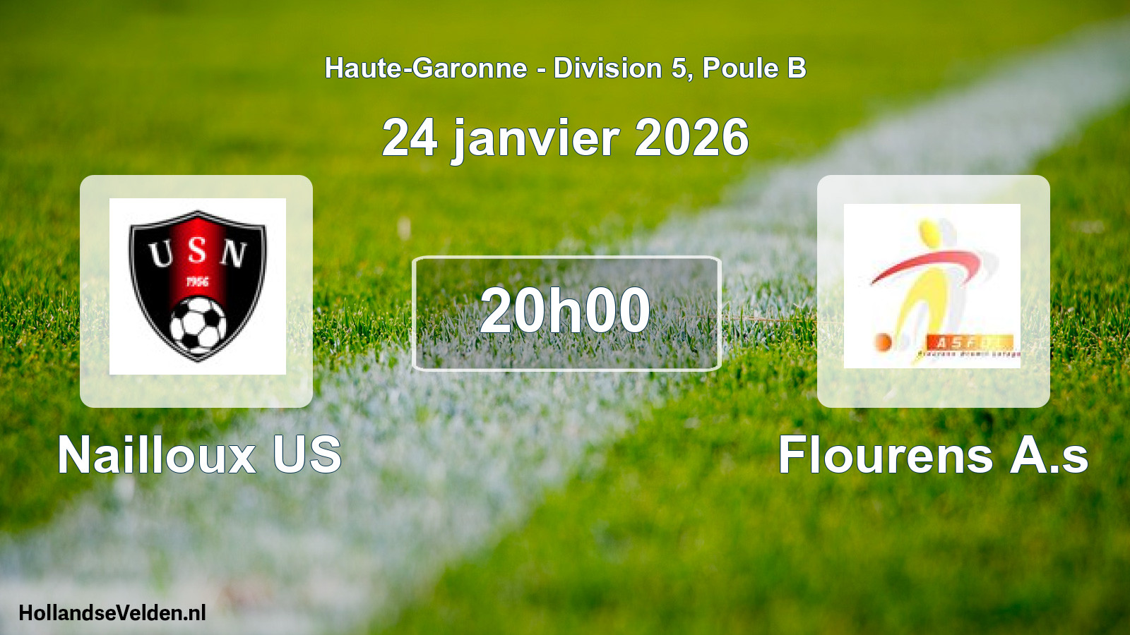 Match programmé: Nailloux US - Flourens A.s (24 janvier 2026)