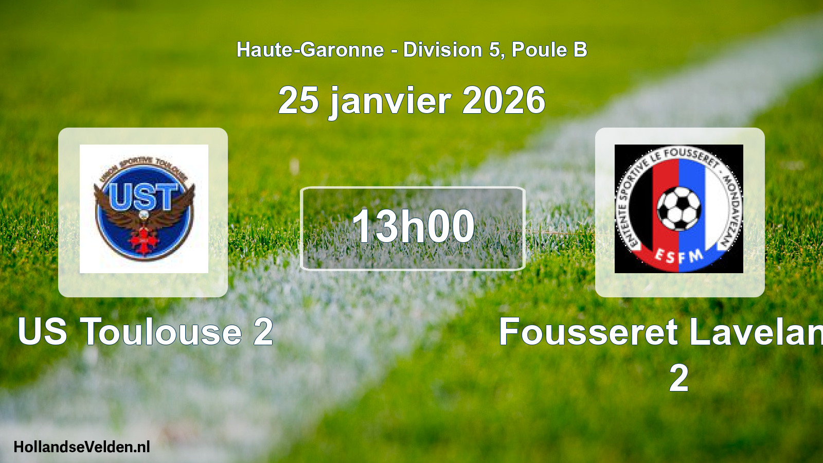 Scheduled Match: US Toulouse 2 - Fousseret Lavelanet 2 (25 January 2026)