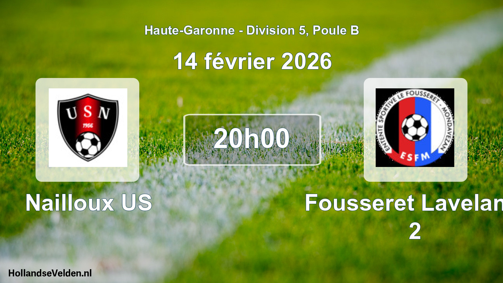Match programmé: Nailloux US - Fousseret Lavelanet 2 (14 février 2026)