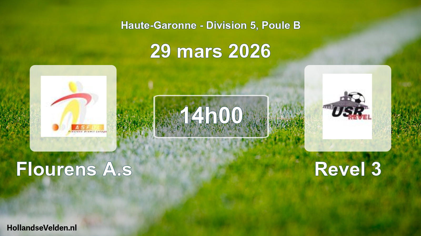 Match programmé: Flourens A.s - Revel 3 (29 mars 2026)