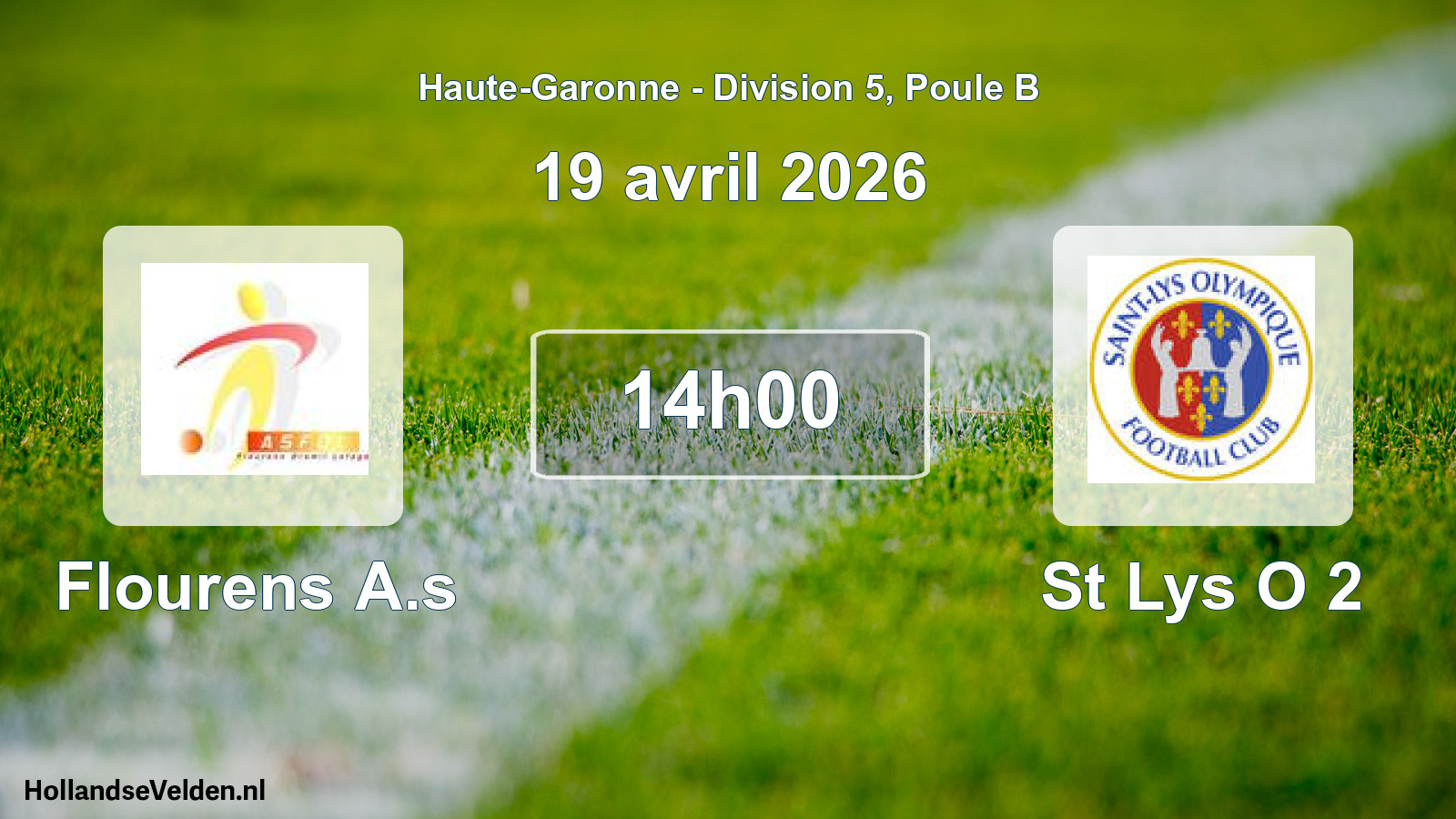 Match programmé: Flourens A.s - St Lys O 2 (19 avril 2026)
