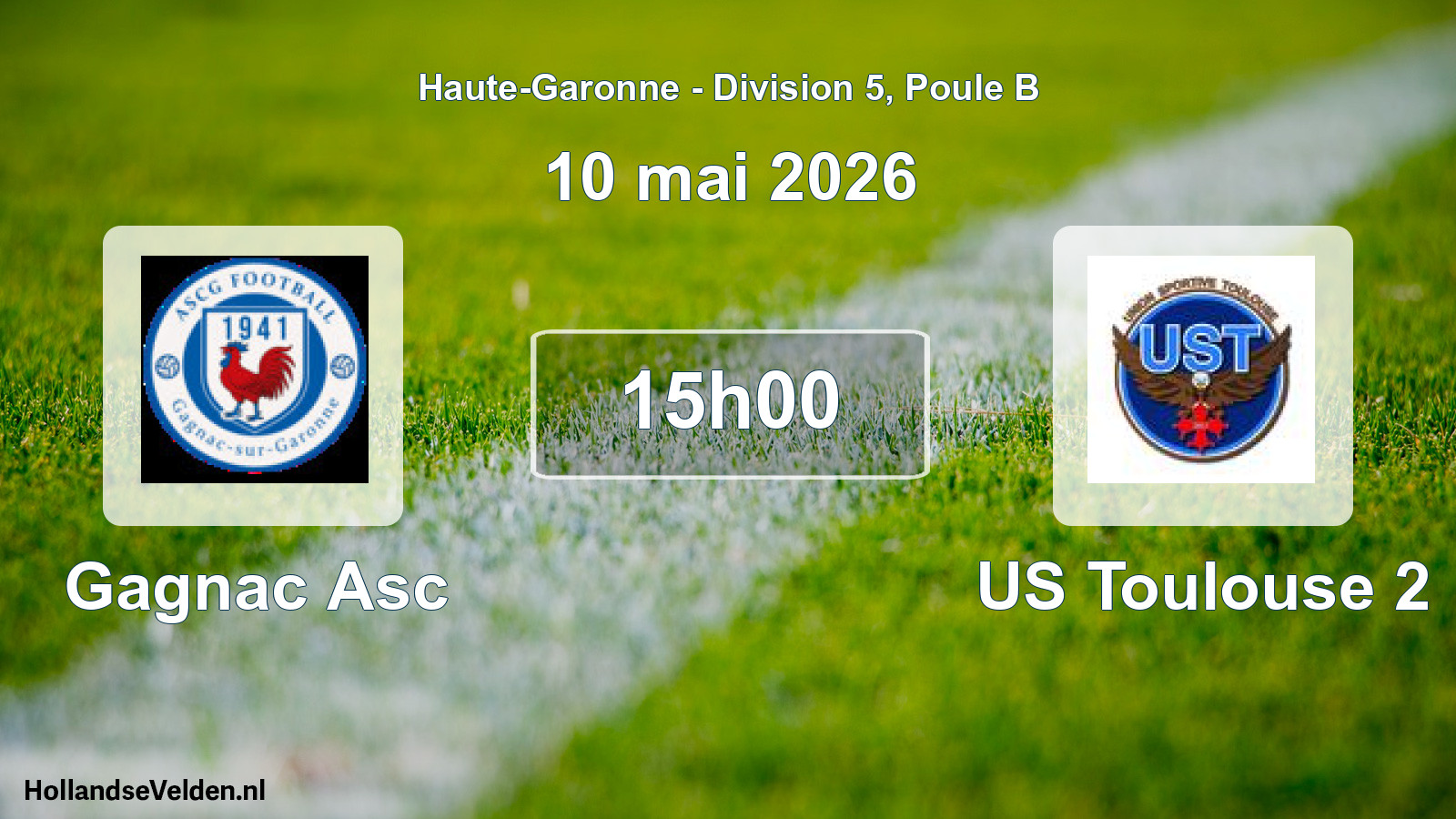 Match programmé: Gagnac Asc - US Toulouse 2 (10 mai 2026)
