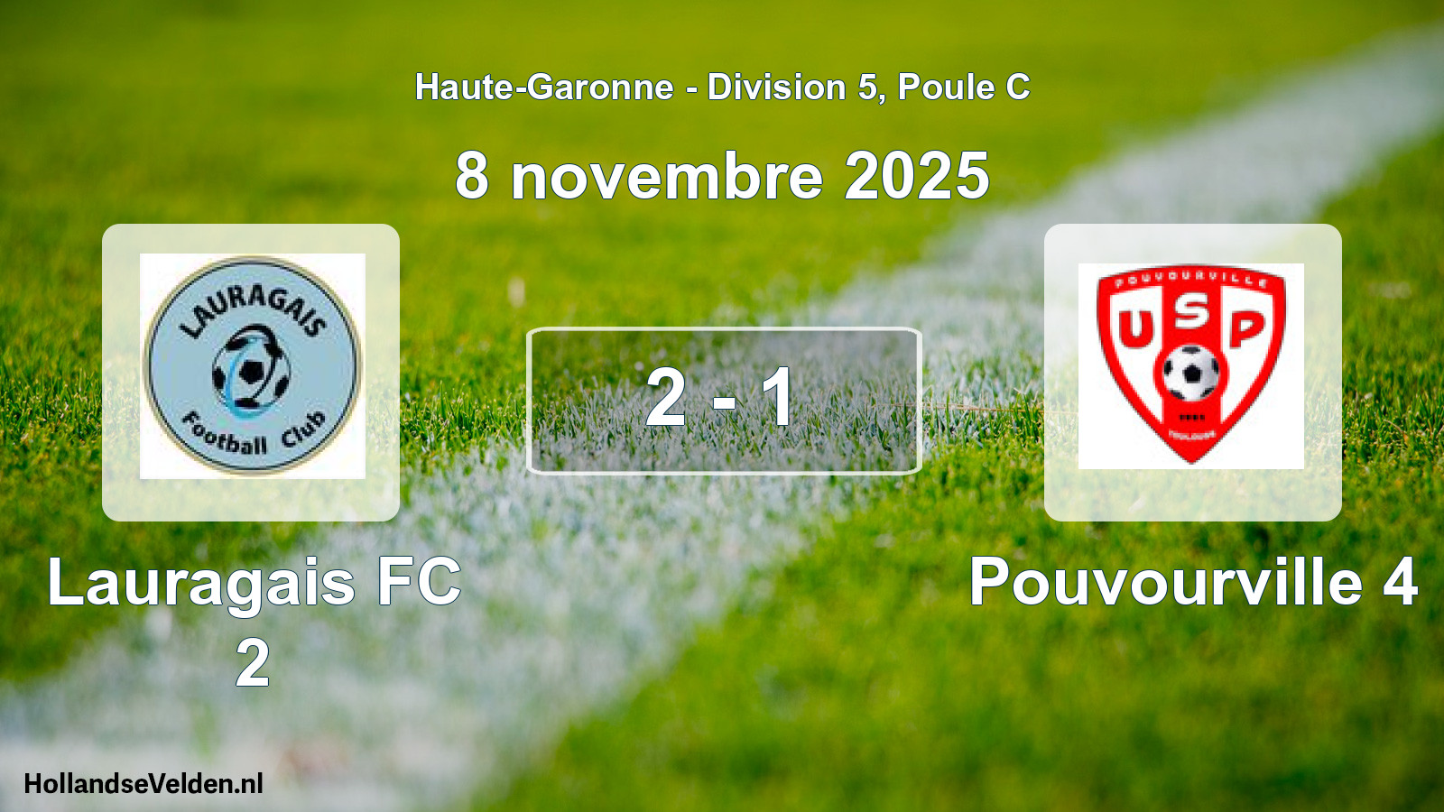 Match joué: Lauragais FC 2 - Pouvourville 4 2 - 1 (8 novembre 2025)