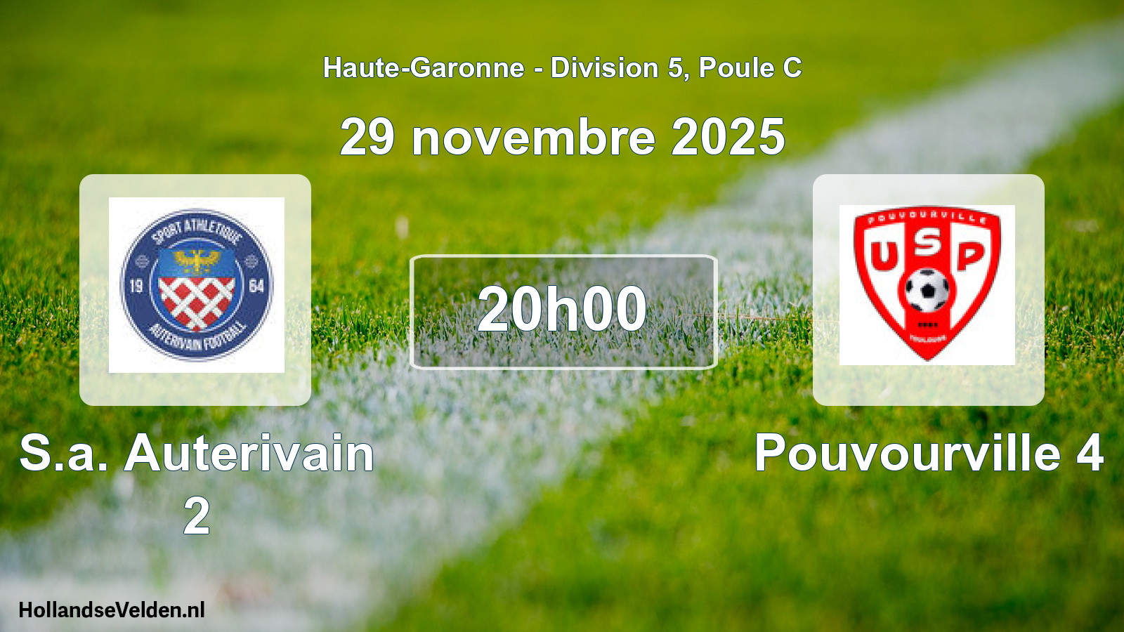 Geplande wedstrijd: S.a. Auterivain 2 - Pouvourville 4 (29 november 2025)