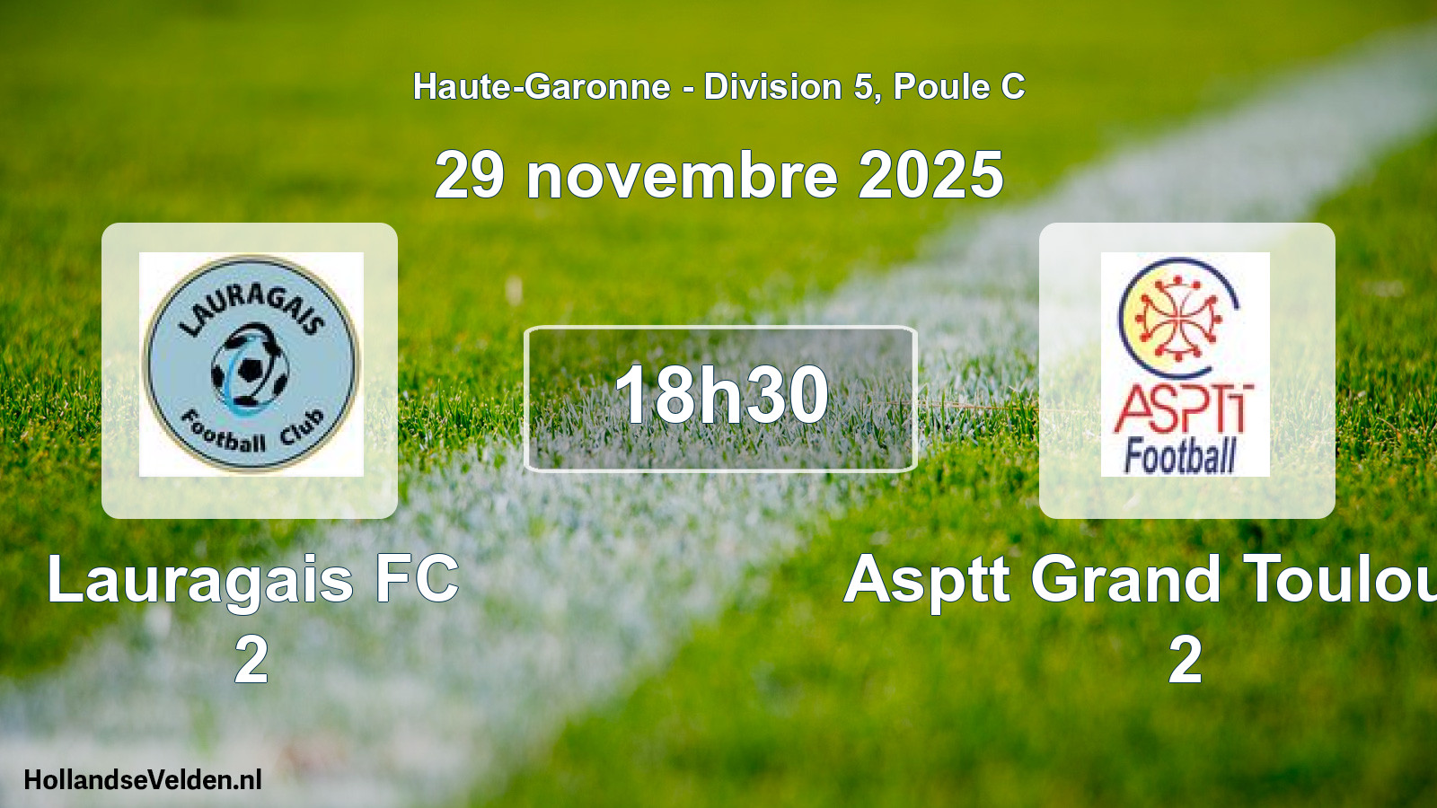 Geplande wedstrijd: Lauragais FC 2 - Asptt Grand Toulouse 2 (29 november 2025)