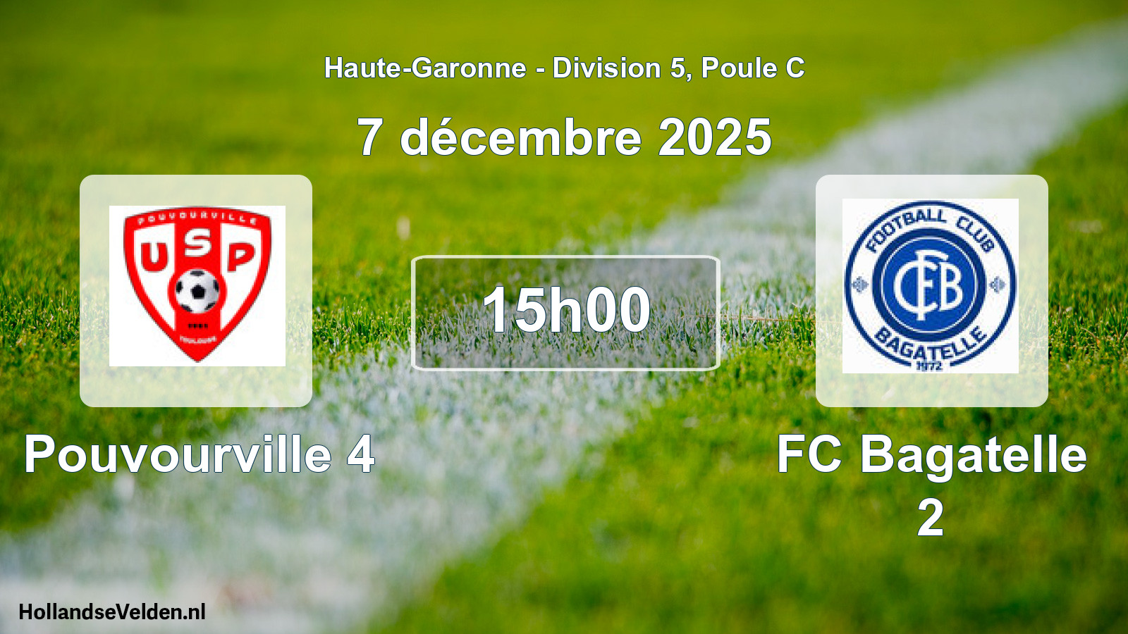 Match programmé: Pouvourville 4 - FC Bagatelle 2 (7 décembre 2025)
