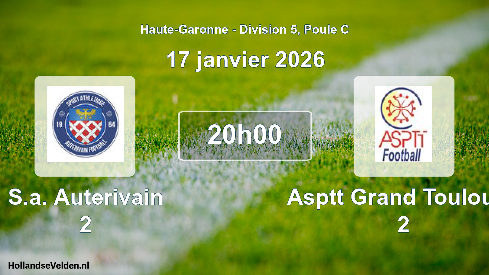 Match programmé: S.a. Auterivain 2 - Asptt Grand Toulouse 2 (17 janvier 2026)