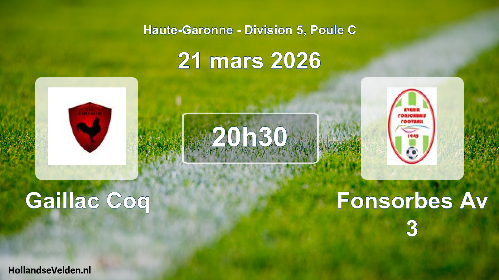 Scheduled Match: Gaillac Coq - Fonsorbes Av 3 (21 March 2026)