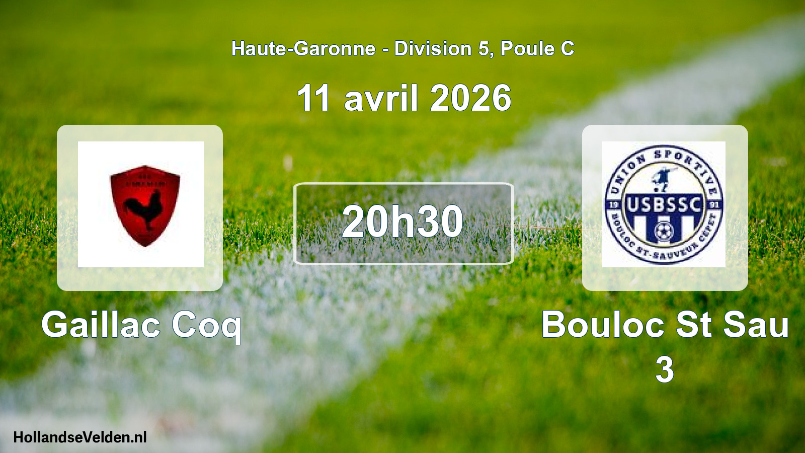 Geplande wedstrijd: Gaillac Coq - Bouloc St Sau 3 (11 april 2026)