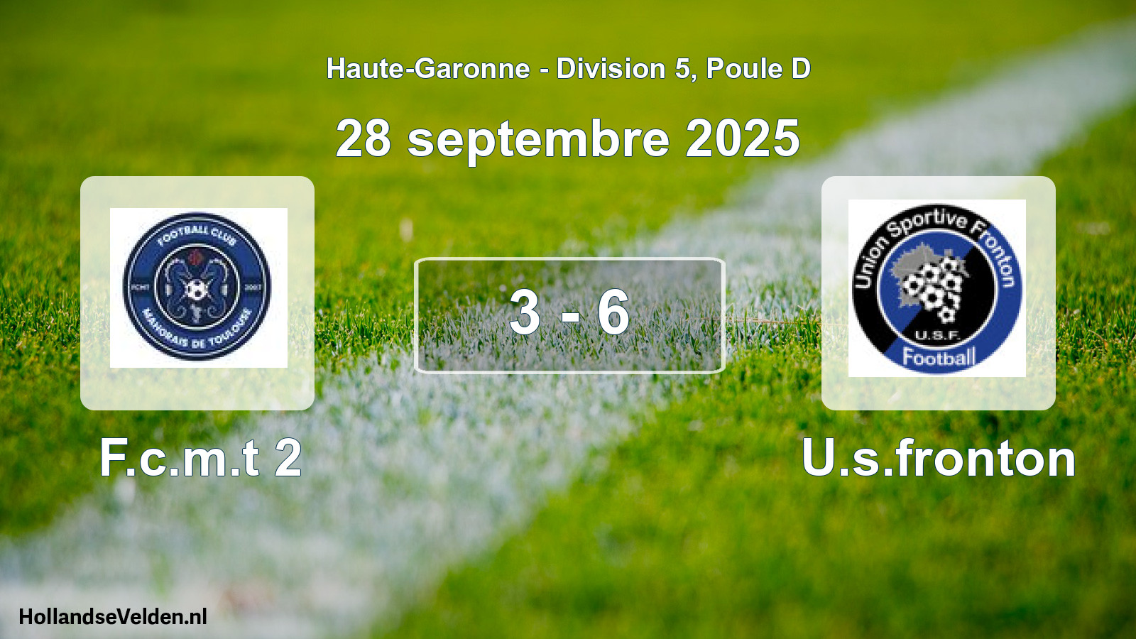 Total number of matches played: F.c.m.t 2 - U.s.fronton 3 - 6 (28 September 2025)
