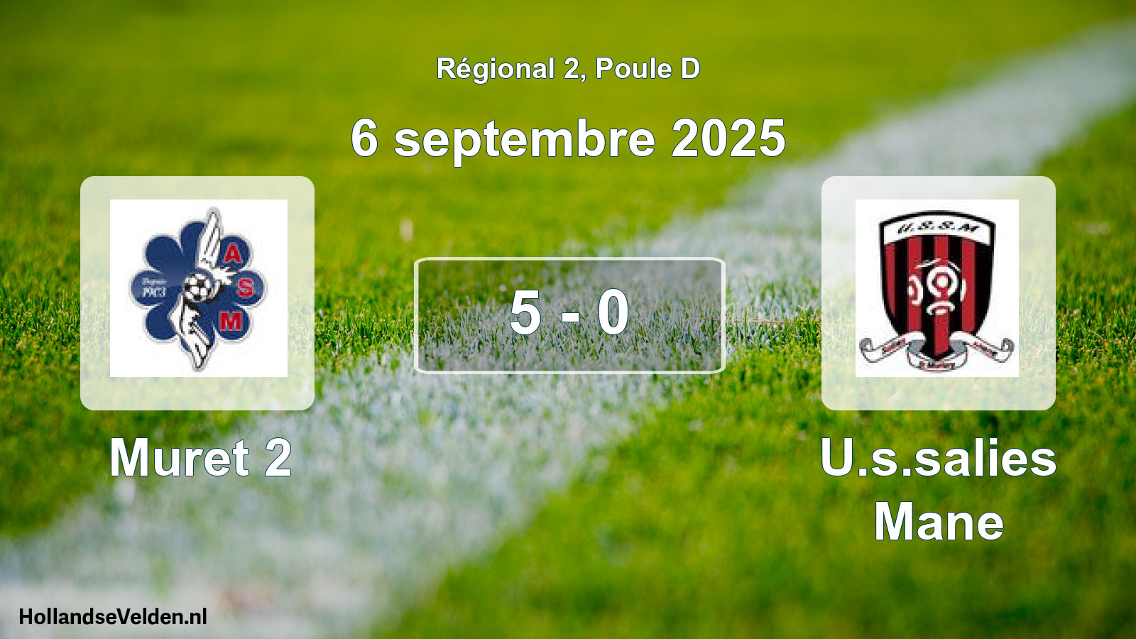 Gespeelde wedstrijd: Muret 2 - U.s.salies Mane 5 - 0 (6 septembre 2025)