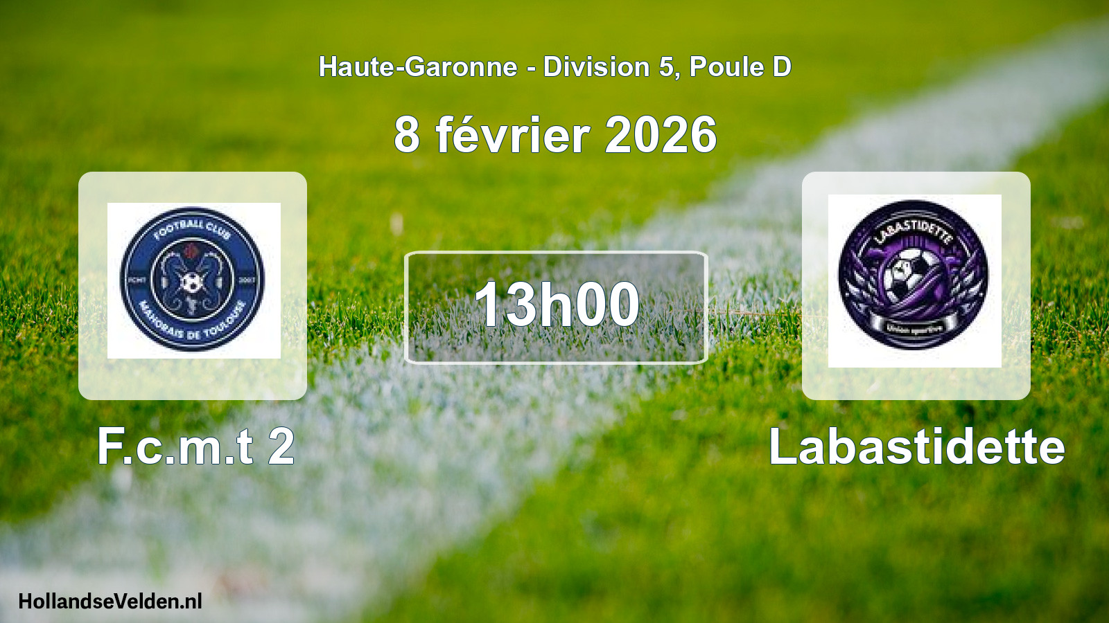 Match programmé: F.c.m.t 2 - Labastidette (8 février 2026)