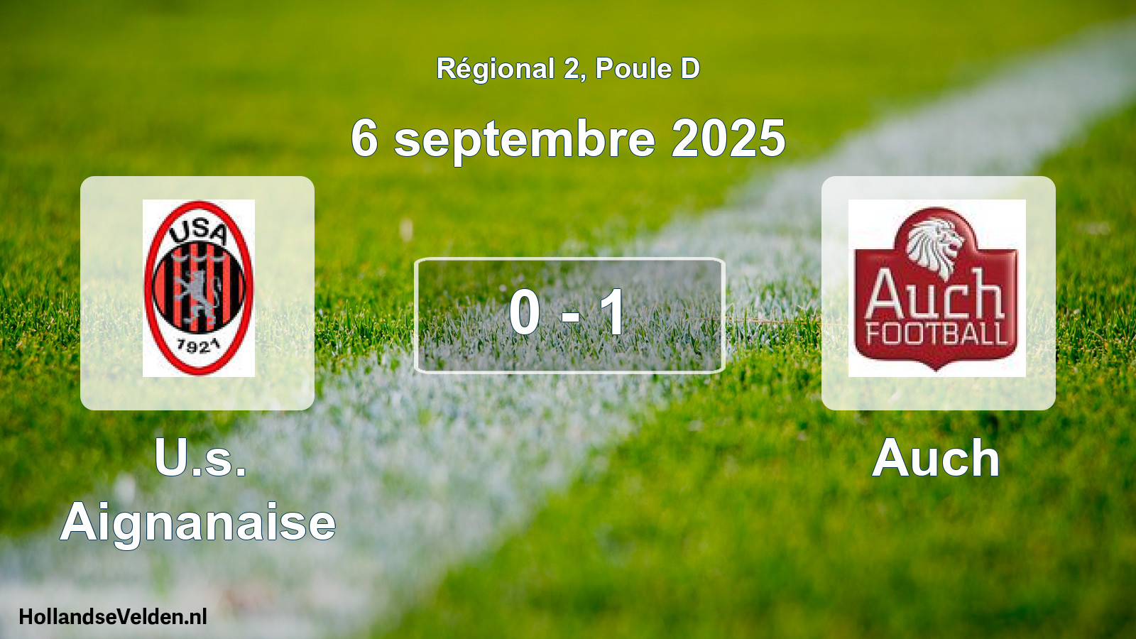 Gespeelde wedstrijd: U.s. Aignanaise - Auch 0 - 1 (6 september 2025)