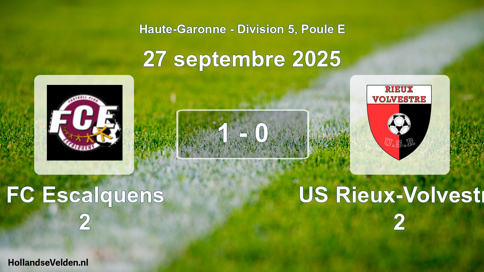 Total number of matches played: FC Escalquens 2 - US Rieux-Volvestre 2 1 - 0 (27 September 2025)