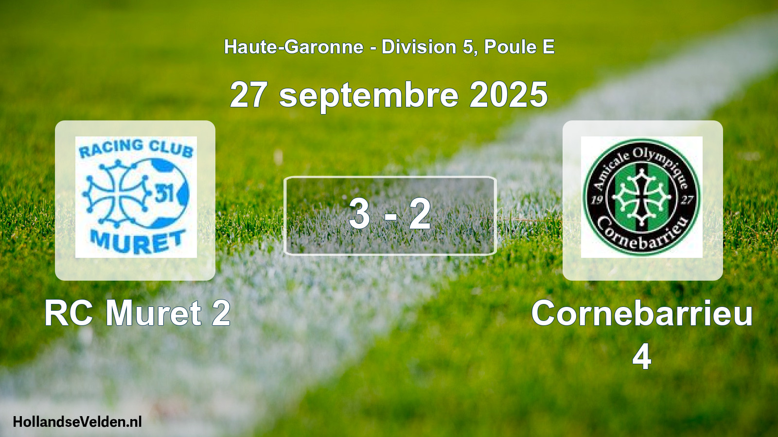 Total number of matches played: RC Muret 2 - Cornebarrieu 4 3 - 2 (27 September 2025)