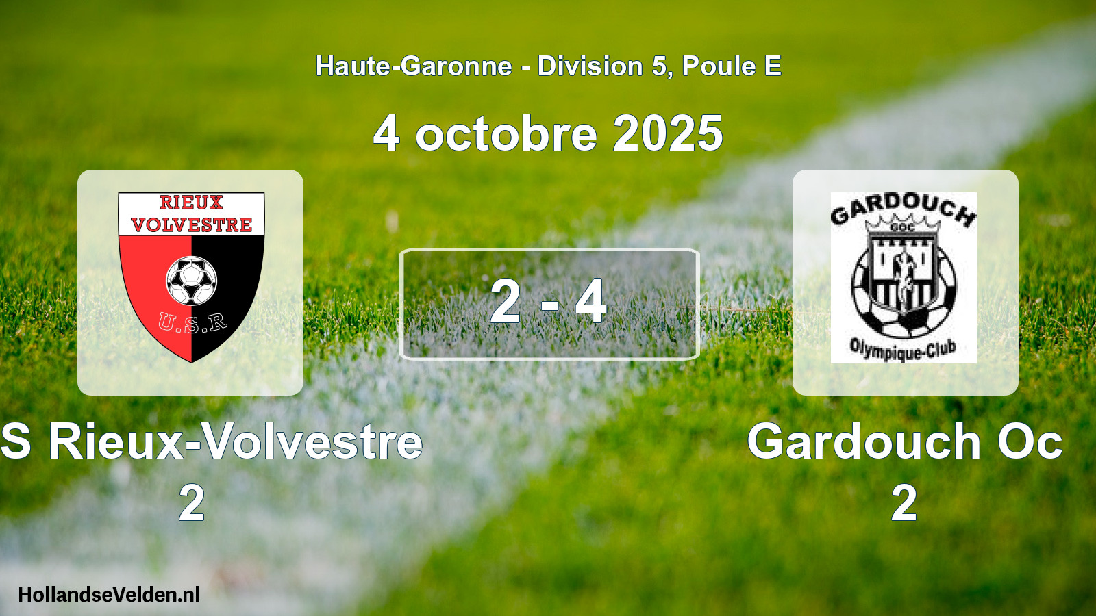 Total number of matches played: US Rieux-Volvestre 2 - Gardouch Oc 2 2 - 4 (4 October 2025)