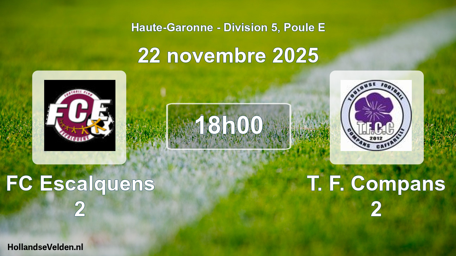 Geplande wedstrijd: FC Escalquens 2 - T. F. Compans 2 (8 november 2025)