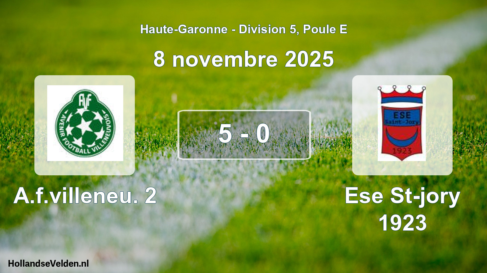 Match joué: A.f.villeneu. 2 - Ese St-jory 1923 5 - 0 (8 novembre 2025)