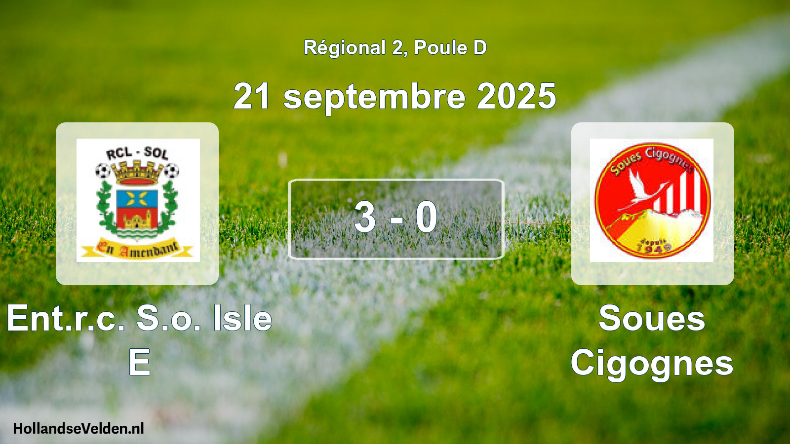 Gespeelde wedstrijd: Ent.r.c. S.o. Isle E - Soues Cigognes 3 - 0 (21 september 2025)
