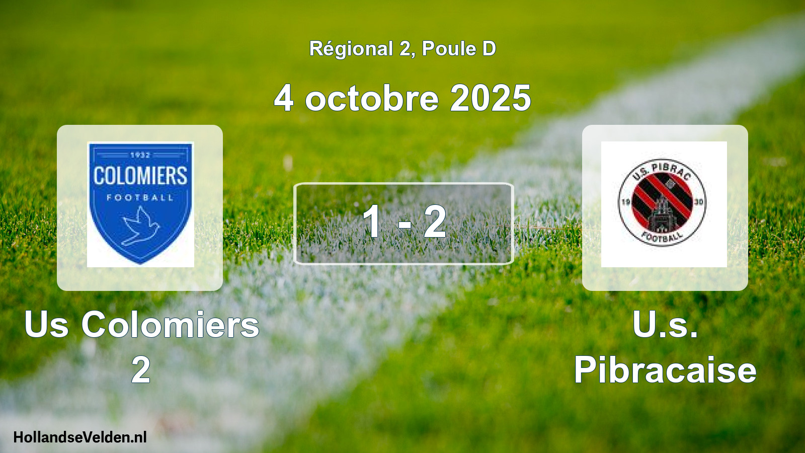 Gespeelde wedstrijd: Us Colomiers 2 - U.s. Pibracaise 1 - 2 (4 octobre 2025)