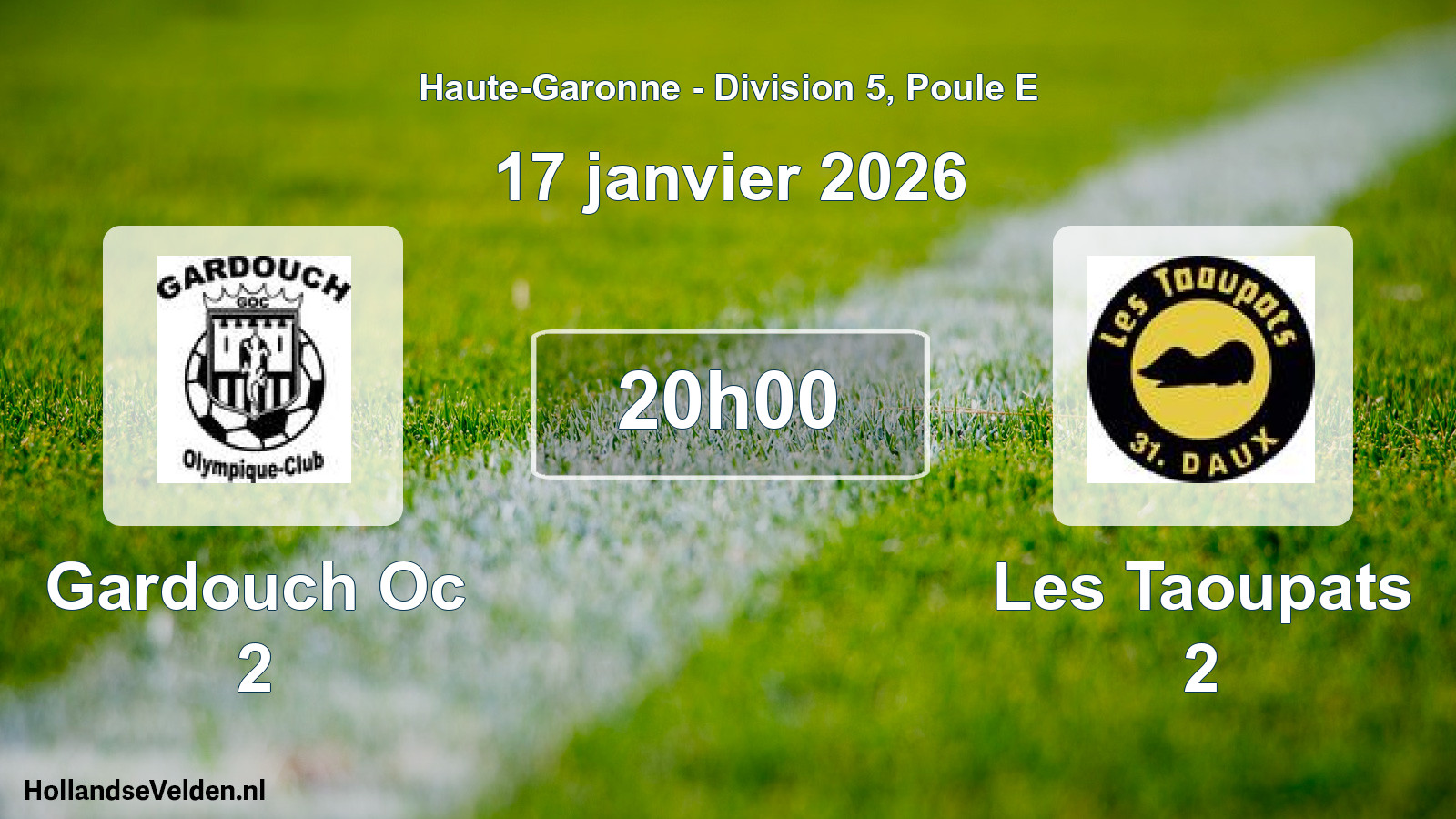 Match programmé: Gardouch Oc 2 - Les Taoupats 2 (17 janvier 2026)