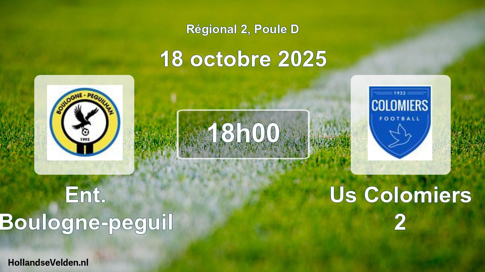 Scheduled Match: Ent. Boulogne-peguil - Us Colomiers 2 (18 October 2025)