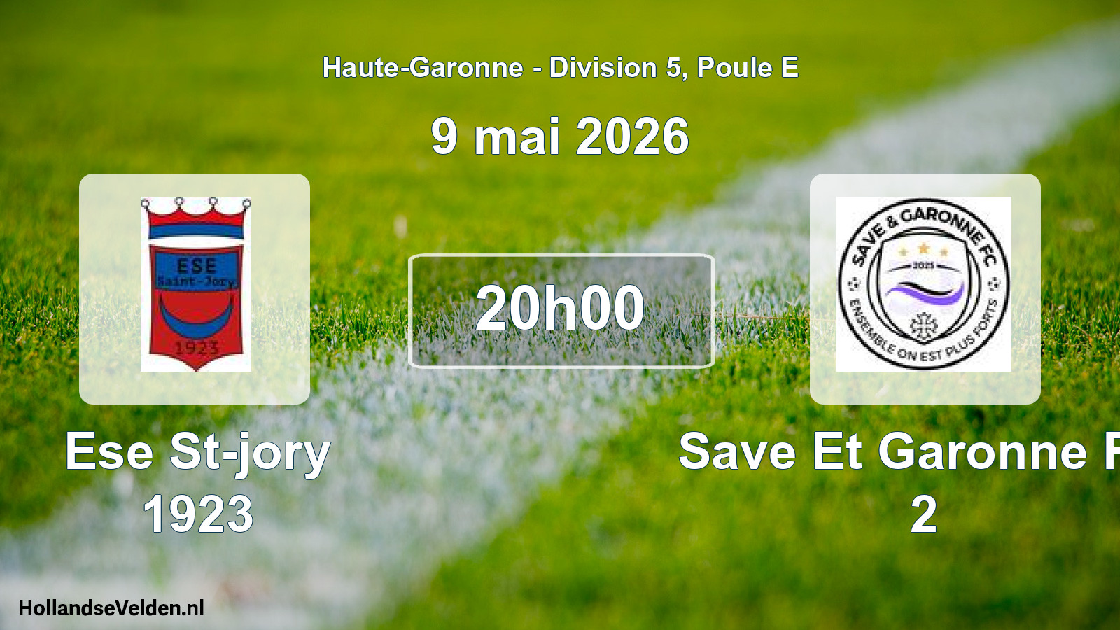 Scheduled Match: Ese St-jory 1923 - Save Et Garonne FC 2 (9 May 2026)