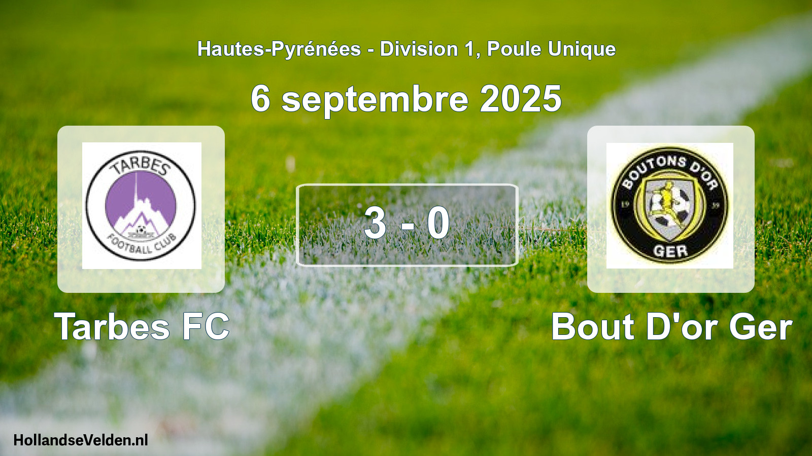 Total number of matches played: Tarbes FC - Bout D'or Ger 3 - 0 (6 September 2025)
