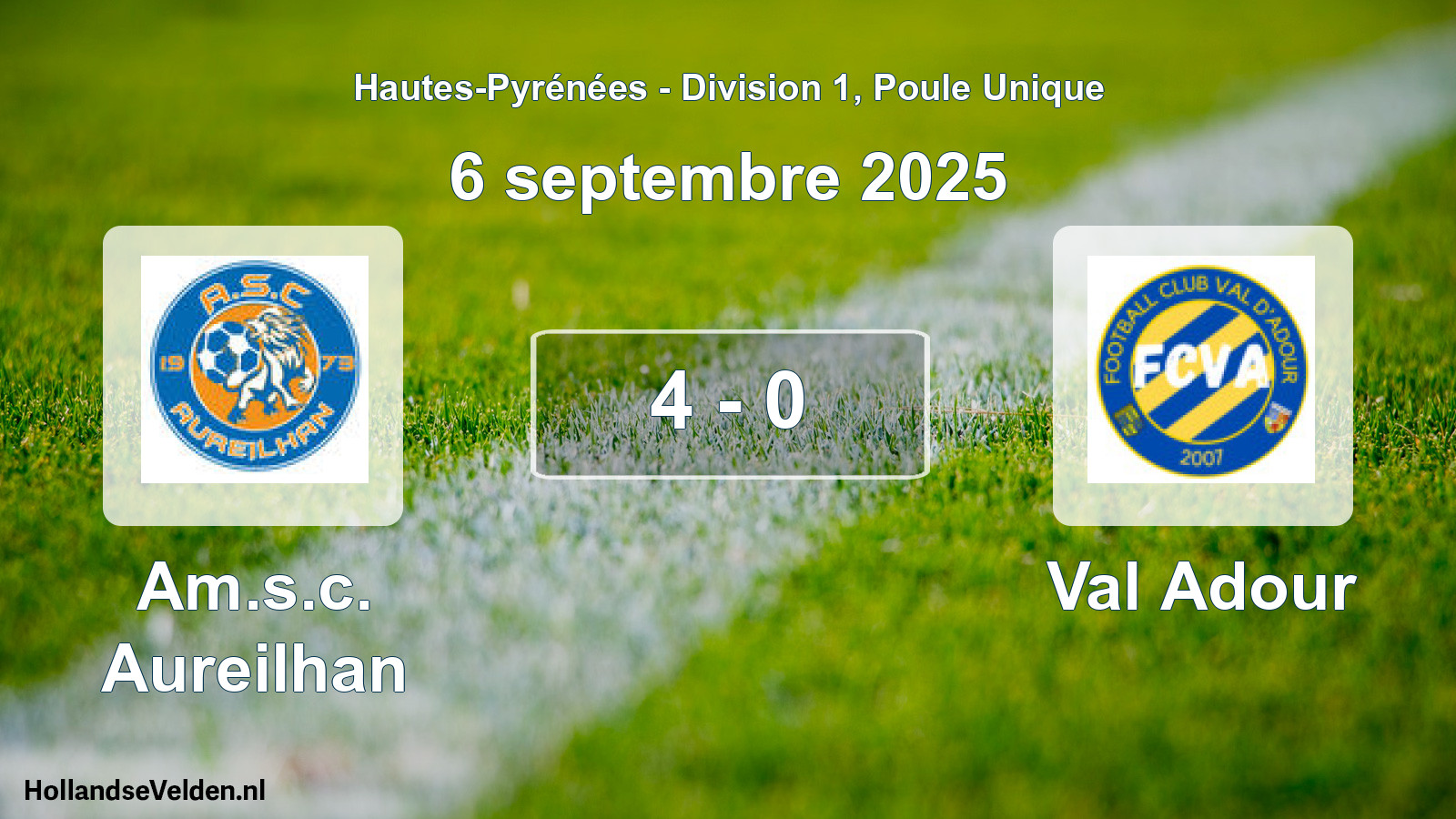 Match joué: Am.s.c. Aureilhan - Val Adour 4 - 0 (6 septembre 2025)