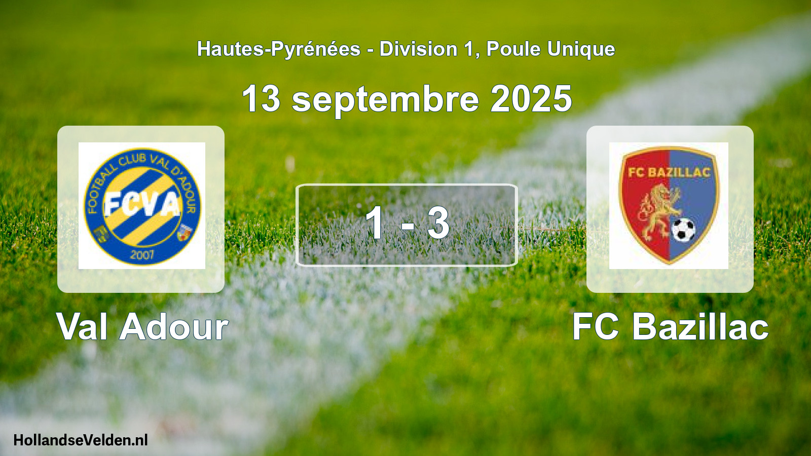 Total number of matches played: Val Adour - FC Bazillac 1 - 3 (13 September 2025)