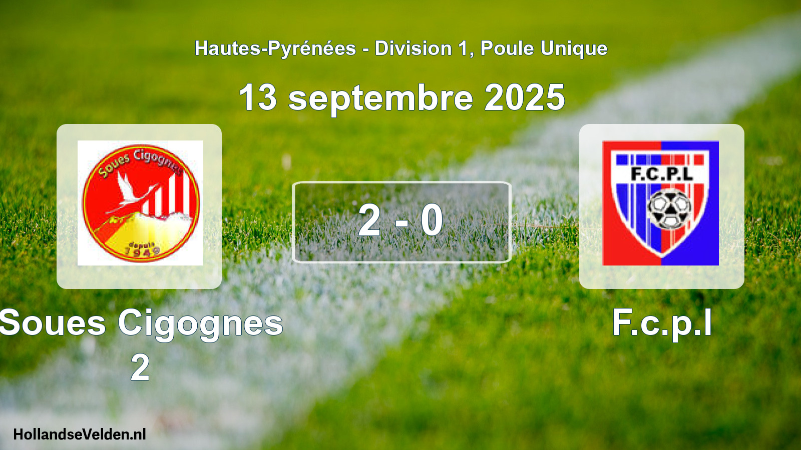 Total number of matches played: Soues Cigognes 2 - F.c.p.l 2 - 0 (13 September 2025)