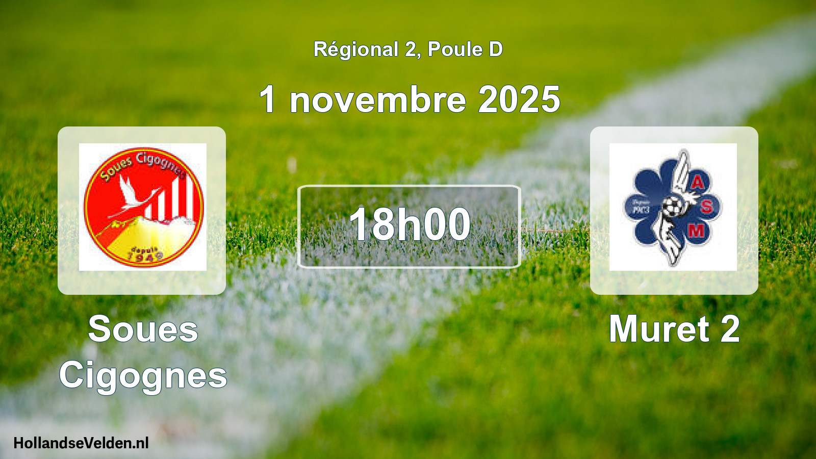 Geplande wedstrijd: Soues Cigognes - Muret 2 (1 november 2025)