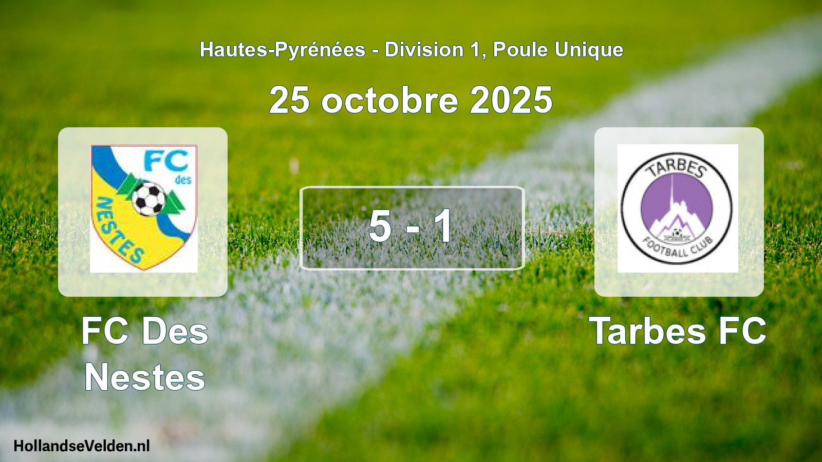 Match joué: FC Des Nestes - Tarbes FC 5 - 1 (25 octobre 2025)