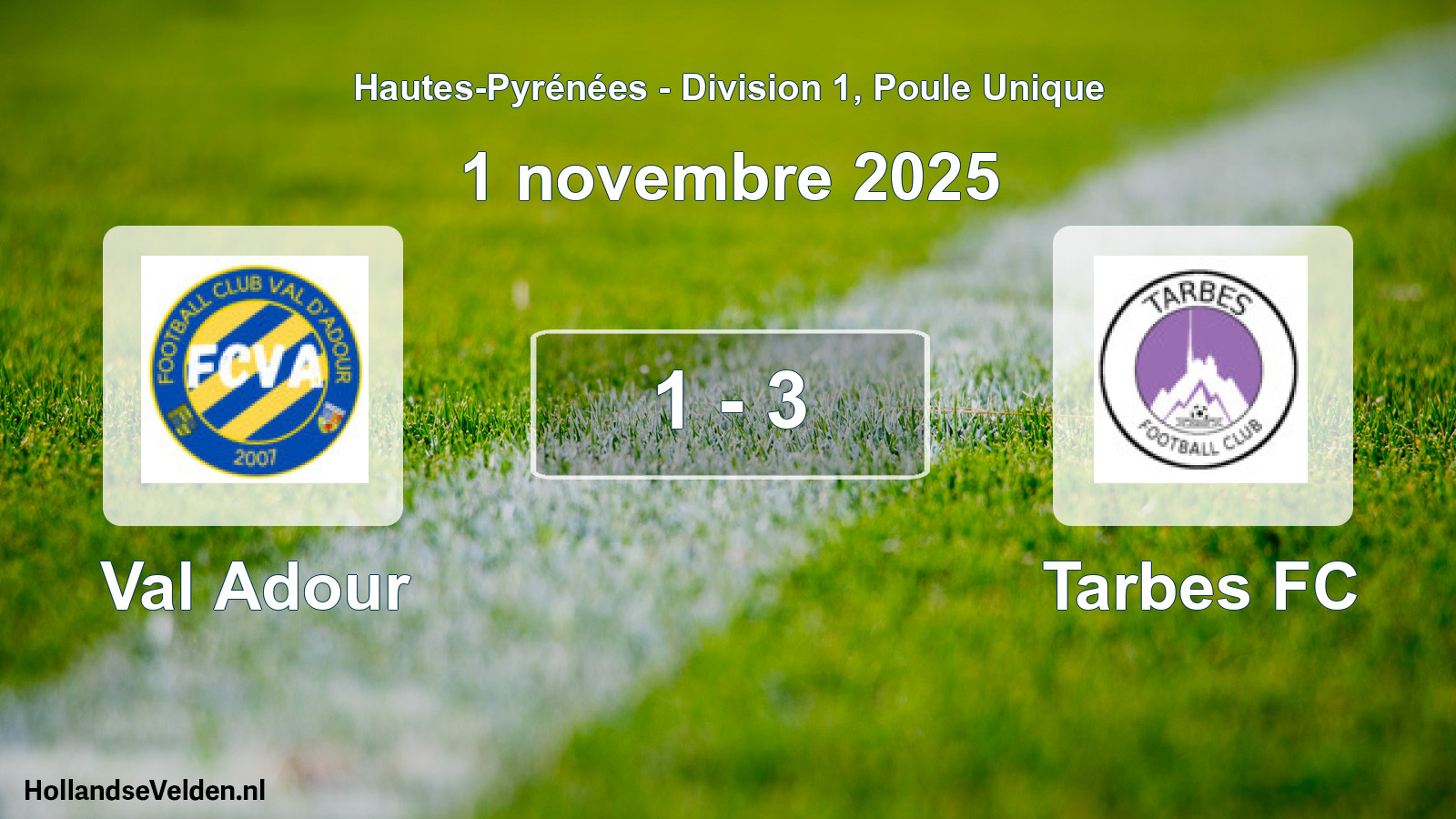 Total number of matches played: Val Adour - Tarbes FC 1 - 3 (1 November 2025)