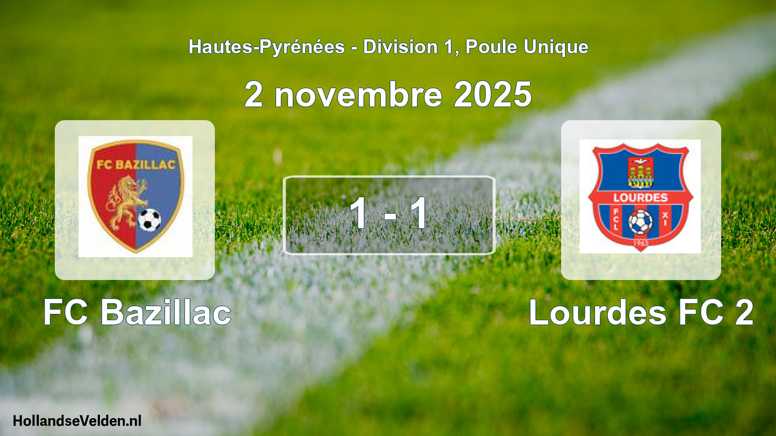Gespeelde wedstrijd: FC Bazillac - Lourdes FC 2 1 - 1 (2 november 2025)