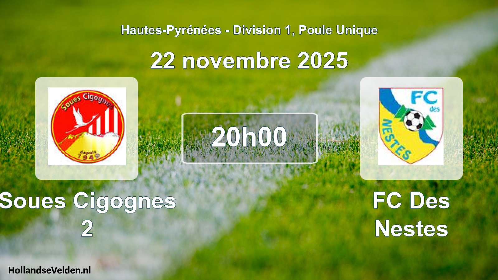 Scheduled Match: Soues Cigognes 2 - FC Des Nestes (22 November 2025)